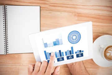 Poster - Composite image of blue graphics on white background