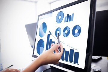 Poster - Composite image of blue graphics on white background
