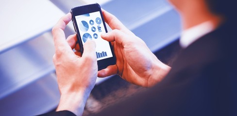 Poster - Composite image of blue icons on white background