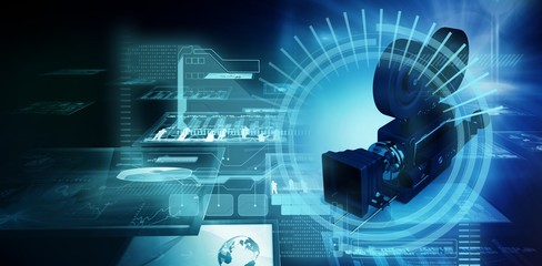 Poster - Composite image of technology interface