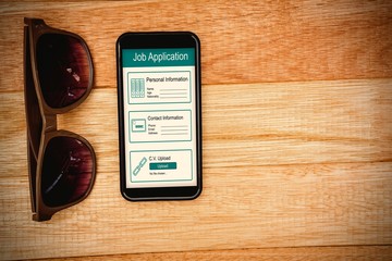 Poster - Composite image of informations for job application