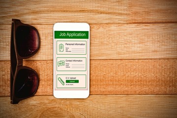 Poster - Composite image of informations for job application