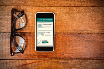 Poster - Composite image of informations for job application