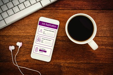 Poster - Composite image of informations for job application