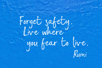 Sticker - forget safety blue Rumi