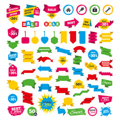 Poster - Home key icon. Wrench service tool symbol.