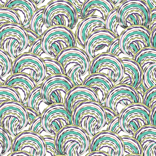 Obraz na płótnie Abstract ripple line circle seamless pattern Wavy swirl ornament