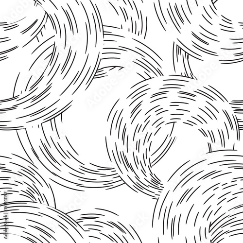 Obraz na płótnie Abstract ripple line circle seamless pattern Wavy swirl ornamental texture