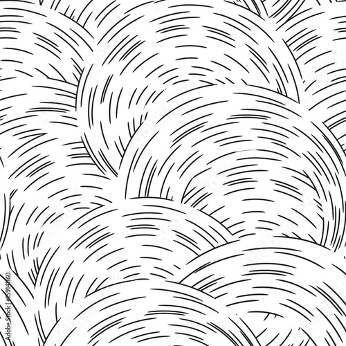 Obraz na płótnie Abstract ripple line circle seamless pattern Wavy swirl ornament