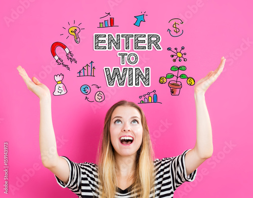 Fotografia Enter to Win concept with young woman
