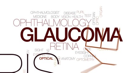 Sticker - Glaucoma animated word cloud, text design animation. Kinetic typography.