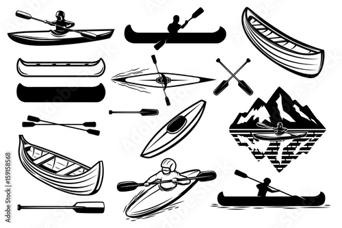 Fotografía Set of the kayaking sport icons