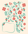 Floral pattern post card, vector illustration
