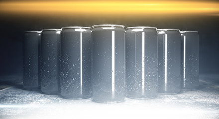 Poster - Blank aluminium soda cans front