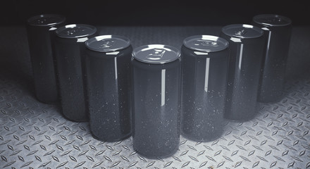 Poster - Empty soda cans closeup