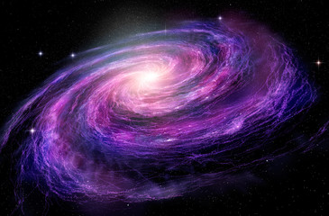 Wall Mural - spiral galaxy in deep spcae, 3d illustration