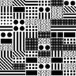 © creatorsclub - Decorative geometric shapes tiling. Monochrome irregular pattern.  Abstract  background. Artistic decorative ornamental lattice
