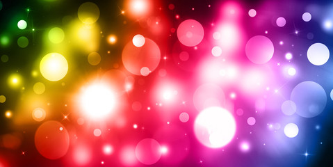 Wall Mural - colorful sparkle defocused rays lights bokeh abstract background. web banner, header layout template