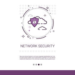 Poster - Data Protection Privacy Internet Information Network Security Web Banner With Copy Space Vector Illustration