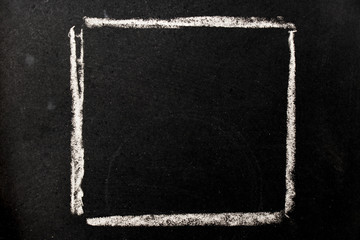 Poster - Chalk drawing as square shape as blank stamp or seal on blackboard background