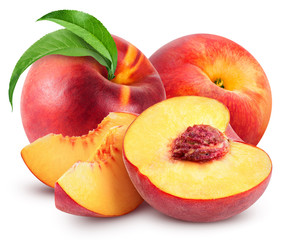 peach fruits isolated