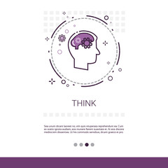Poster - Think New Idea Inspiration Creative Process Business Web Banner With Copy Space Vector Illustration