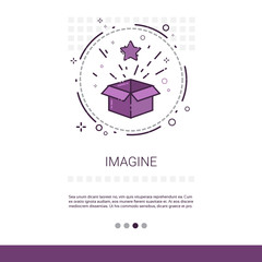 Poster - Imagine New Idea Inspiration Creative Process Business Web Banner With Copy Space Vector Illustration