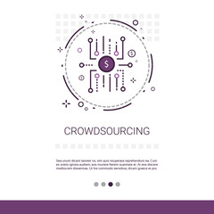 Poster - crowdsourcing business resources crowdfunding web banner with copy space vector illustration