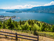 Kelowna, British Columbia, Canada, on the Okanagan lake, city view from mountain overlook