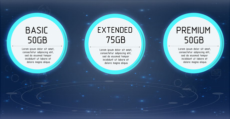 Poster - Set tariffs. interface for the site. ui ux vector banner for web app. Pastel pricing table, banner, order, box, button, list and bullet with plan for website. Interface for the site