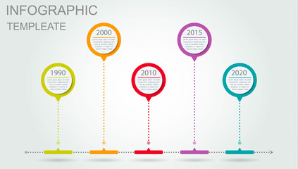 Poster - Timeline infographics design template with four elements, vector eps10 illustration
