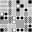 © creatorsclub - Decorative geometric shapes tiling. Monochrome irregular pattern.  Abstract  background. Artistic decorative ornamental lattice