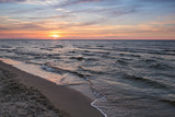 Fototapeta Morze - Beautiful summer sunset over Baltic sea.
