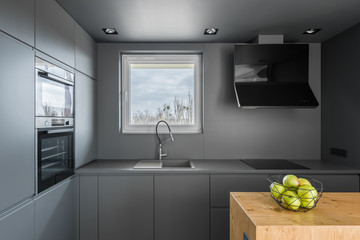 Sticker - Gray kitchen with window