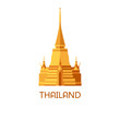 Golden buddhist wat temple in Bangkok Thailand