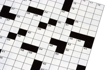 Wall Mural - Section of blank crossword puzzle. Isolated.