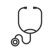 Stethoscope linear icon. Thin line illustration. Vector isolated outline drawing.
