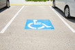 Logos for disabled on parking. handicap parking place sign in boston city.