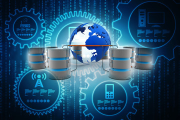 Poster - 3d rendering database storage illustration