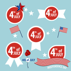 Wall Mural - Happy independence day card United States of America. American Flag paper design, vector illustration