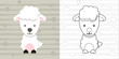 coloring page cute little sheep for education
