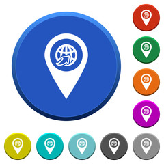 Sticker - International route GPS map location beveled buttons