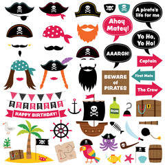 Wall Mural - Pirate party decoration and photo booth props