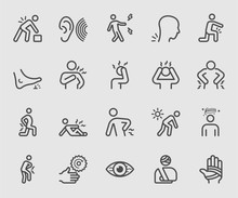 Body Pain And Injury Line Icon