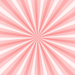 Sun rays, sunburst, light rays, sunbeam background abstract pink two tone and white colors summer season.