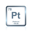 Chemical element platinum from the Periodic Table