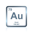Chemical element gold from the Periodic Table