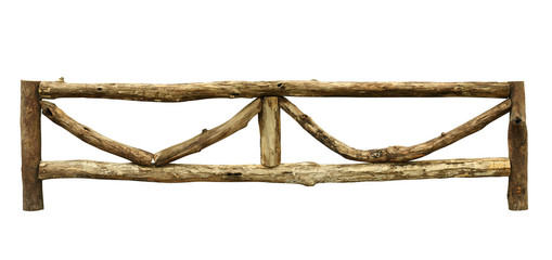 Wall Mural - wooden fence (with clipping path) isolated on white background
