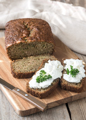 Poster - Zucchini bread on the wooden board