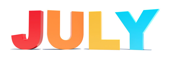 Wall Mural - july - calendar month colored letters